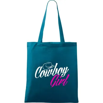 Cowboy Girl - Taška bavlněná - 42 x 38 cm ( Petrolejová )