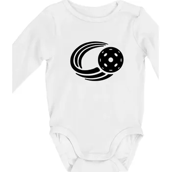 Florbal míček - Body kojenecké s dlouhým rukávem - Dlouhý r. 6-12 měs ( Bílá )