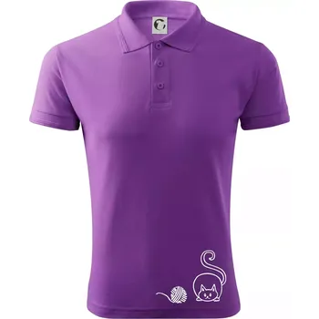 Pánská košile Kočka klubíčko - Polokošile pánská Pique Polo 203 - L ( Fialová )