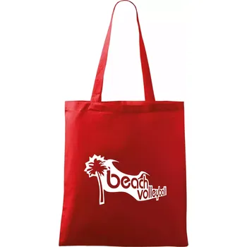 Nákupní taška Beach volleyball obrys - Taška bavlněná - 42 x 38 cm ( Červená )