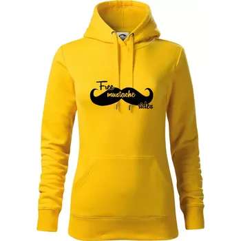 Dámská mikina Free Mustache rides - Mikina dámská Cape s kapucí - S ( Žlutá )
