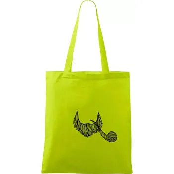 Mustache fajfka - Taška bavlněná - 42 x 38 cm ( Limetková )