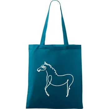 Kůň kreslený - Taška bavlněná - 42 x 38 cm ( Petrolejová )