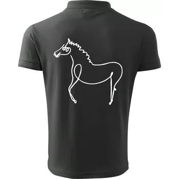 Pánská košile Kůň kreslený - Polokošile pánská Pique Polo 203 - 4XL ( Tmavá břidlice (šedá se zeleným nádechem) )