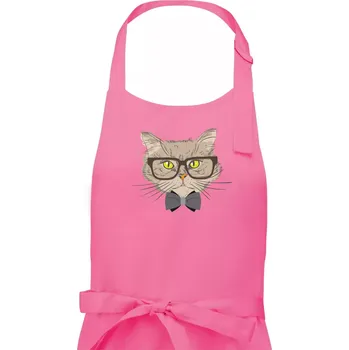Kuchyňská zástěra Hipster mourek - Dámská zástěra na vaření - Univerzální velikost ( Růžová )