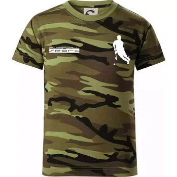 Chlapecké oblečení Floorball sport - Dětské maskáčové triko - 146 cm/10 let ( Zelený maskáč )