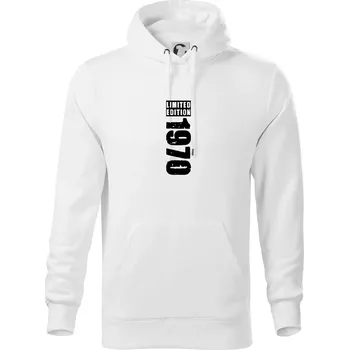 Pánská mikina Limited edition 1970 pruh - Mikina pánská Cape s kapucí - L ( Bílá )