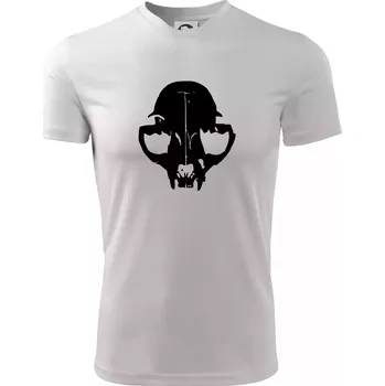 Pánské tričko Kočka - Cat skull - Pánské triko Fantasy sportovní (dresovina) - XL ( Bílá )
