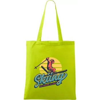 Skiing winter extreme cup - Taška bavlněná - 42 x 38 cm ( Limetková )
