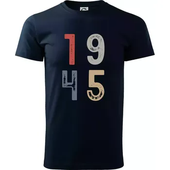 Pánské tričko Vintage číslice 1945 - Triko extra velké (5-8XL) - 7XL ( Námořní modrá (velmi tmavá - téměř černá) )