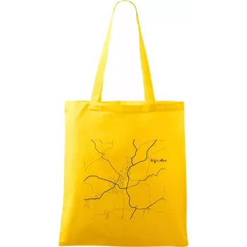 Černobílá mapa Nýrsko 340 22 - Taška bavlněná - 42 x 38 cm ( Žlutá )