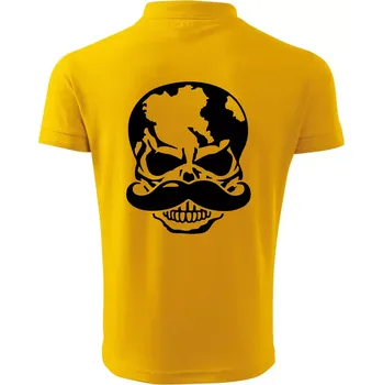 Pánská košile Mustache lebka - Polokošile pánská Pique Polo 203 - S ( Žlutá )