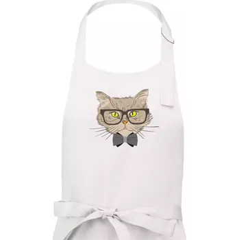 Kuchyňská zástěra Hipster mourek - Pánská zástěra na vaření - Univerzální velikost ( Bílá )