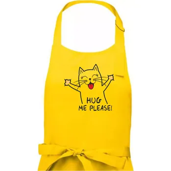 Kuchyňská zástěra Kočka hug me please - Pánská zástěra na vaření - Univerzální velikost ( Žlutá )