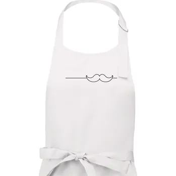 Kuchyňská zástěra Linka knírek - Dámská zástěra na vaření - Univerzální velikost ( Bílá )