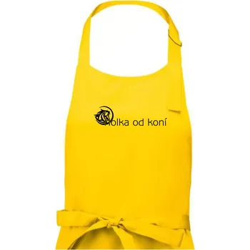 Kuchyňská zástěra Holka od koní - Dámská zástěra na vaření - Univerzální velikost ( Žlutá )