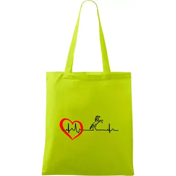 Moje srdce bije pro koně - Taška bavlněná - 42 x 38 cm ( Limetková )