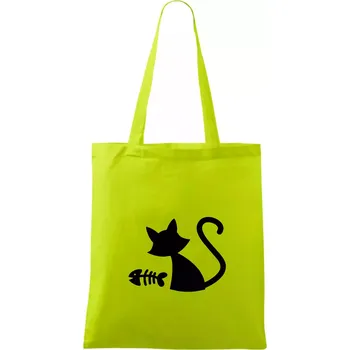 Ryba vs kočka - Taška bavlněná - 42 x 38 cm ( Limetková )