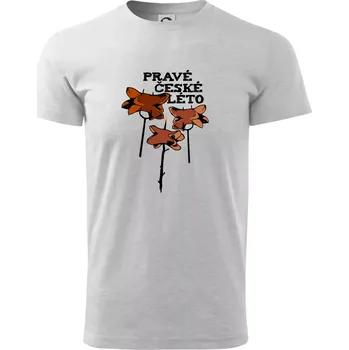 Pánské tričko Pravé české léto - Triko extra velké (5-8XL) - 8XL ( Světlešedý Melír )