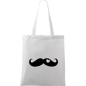 Mustache love - Taška bavlněná - 42 x 38 cm ( Bílá )