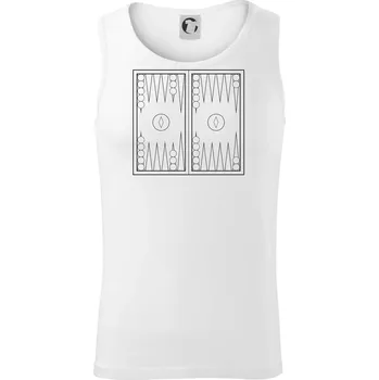 Backgammon černobílý - Tílko pánské Core - 2XL ( Bílá )