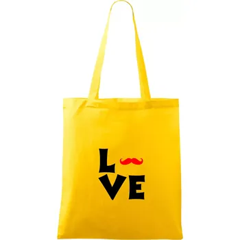 Love mustache - Taška bavlněná - 42 x 38 cm ( Žlutá )