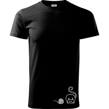 Pánské tričko Kočka klubíčko - Triko extra velké (5-8XL) - 6XL ( Černá )