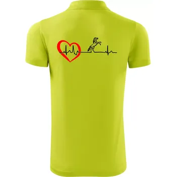 Pánská košile Moje srdce bije pro koně - Polokošile Victory sportovní (dresovina) - XL ( Limetková )