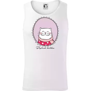 Pyšná kočka fialová - Tílko pánské Core - L ( Bílá )