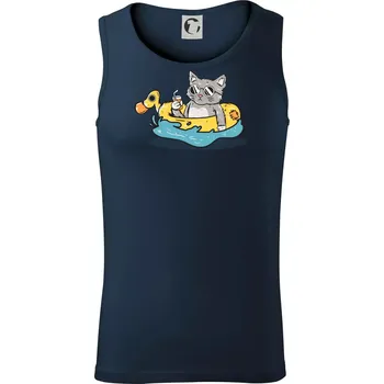 Pánská móda Kočka v kruhu - Tílko pánské Core - M ( Námořní modrá (velmi tmavá - téměř černá) )