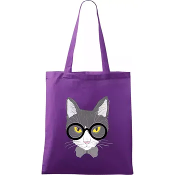 Nákupní taška Hipster Mikeš - Taška bavlněná - 42 x 38 cm ( Fialová )