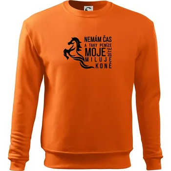 Pánská mikina Nemám čas a taky peníze - Kůň - Mikina Essential pánská - 2XL ( Oranžová )