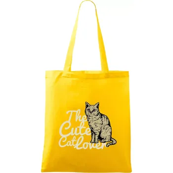 The cute cat lover - Taška bavlněná - 42 x 38 cm ( Žlutá )