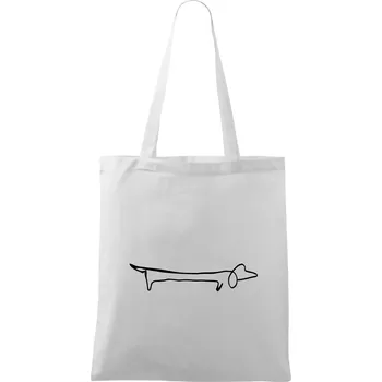 Jezevčík - kreslený - Taška bavlněná - 42 x 38 cm ( Bílá )