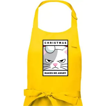 Kuchyňská zástěra Christmas makes me angry - Pánská zástěra na vaření - Univerzální velikost ( Žlutá )
