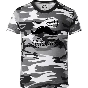 Chlapecké tričko La Mustache - Dětské maskáčové triko - 146 cm/10 let ( Šedý maskáč )