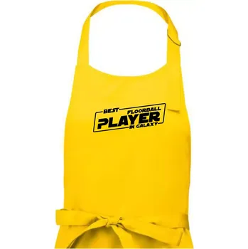 Kuchyňská zástěra Best floorball player in galaxy - Pánská zástěra na vaření - Univerzální velikost ( Žlutá )