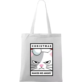 Christmas makes me angry - Taška bavlněná - 42 x 38 cm ( Bílá )