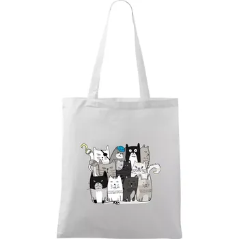 Kočky co nejsou tak úplně veselé - Taška bavlněná - 42 x 38 cm ( Bílá )