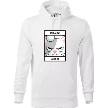 Pánská mikina Miluju Vánoce - Mikina pánská Cape s kapucí - 2XL ( Bílá )