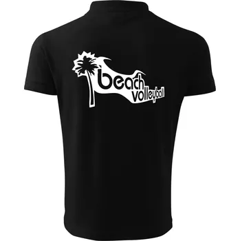 Pánská košile Beach volleyball obrys - Polokošile pánská Pique Polo 203 - M ( Černá )