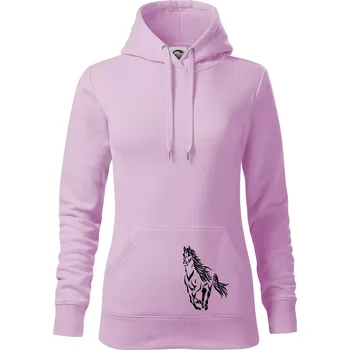 Dámská mikina Kůň běžící - Mikina dámská Cape s kapucí - XS ( Orchid )