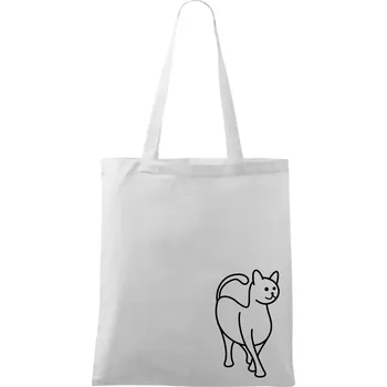 Ladná kočka - Taška bavlněná - 42 x 38 cm ( Bílá )