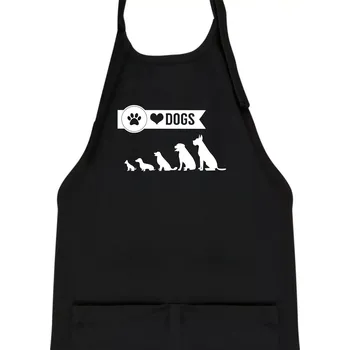 Kuchyňská zástěra I love dogs - tlapka - Dětská zástěra na vaření - Univerzální velikost ( Černá )