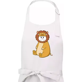 Kuchyňská zástěra Kočka v převleku lva - Dámská zástěra na vaření - Univerzální velikost ( Bílá )