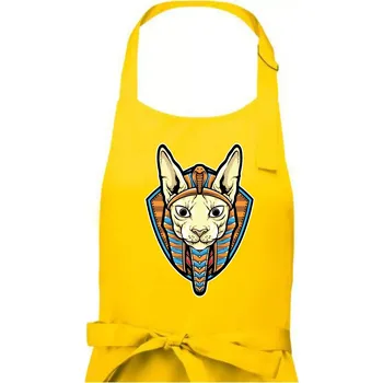 Kuchyňská zástěra Egyptská kočka - Dámská zástěra na vaření - Univerzální velikost ( Žlutá )