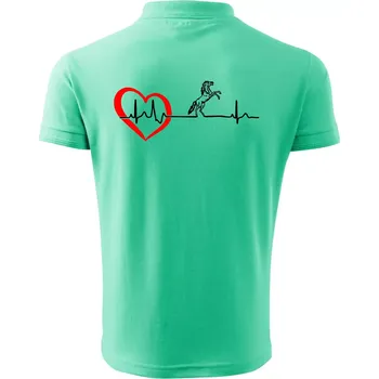 Pánská košile Moje srdce bije pro koně - Polokošile pánská Pique Polo 203 - L ( Mátová )