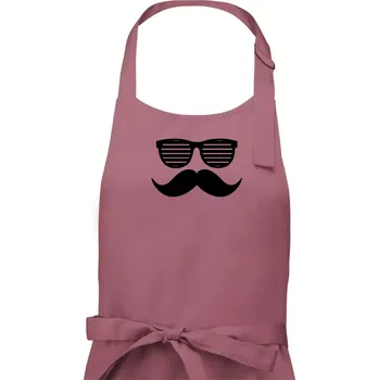 Kuchyňská zástěra Mustache brýle - Dámská zástěra na vaření - Univerzální velikost ( Starorůžová )