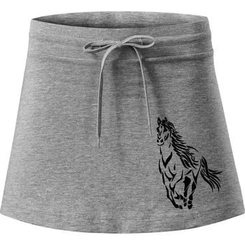 Dámské oblečení Kůň běžící - Sportovní sukně - two in one - XS ( Tmavě šedý melír )