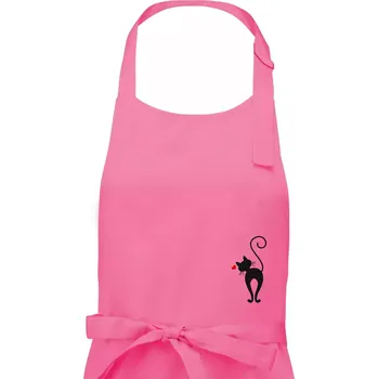 Kuchyňská zástěra Zamilovaná kočka zezadu - Dámská zástěra na vaření - Univerzální velikost ( Růžová )